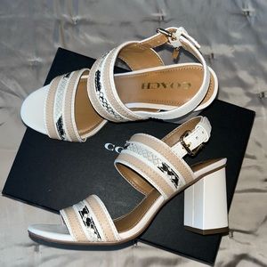 coach heels- princeton snake print heels